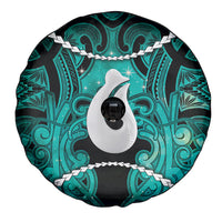 Maori Matariki Hei Matau Turquoise Spare Tire Cover Maori Kowhaiwhai Pattern Galaxy