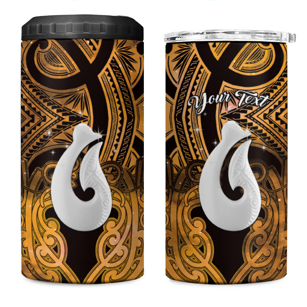 Personalised Maori Matariki Hei Matau Kowhai 4 in 1 Can Cooler Tumbler Maori Kowhaiwhai Pattern Galaxy
