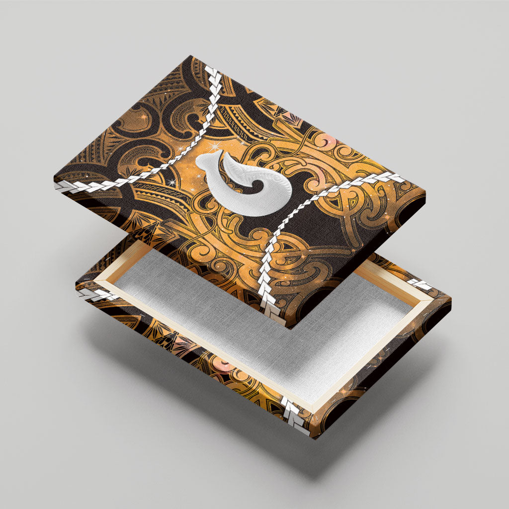 Maori Matariki Hei Matau Kowhai Canvas Wall Art Maori Kowhaiwhai Pattern Galaxy