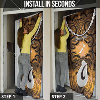 Personalised Maori Matariki Hei Matau Kowhai Door Cover Maori Kowhaiwhai Pattern Galaxy