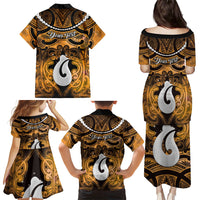 Personalised Maori Matariki Hei Matau Kowhai Family Matching Puletasi and Hawaiian Shirt Maori Kowhaiwhai Pattern Galaxy LT01 - Polynesian Pride