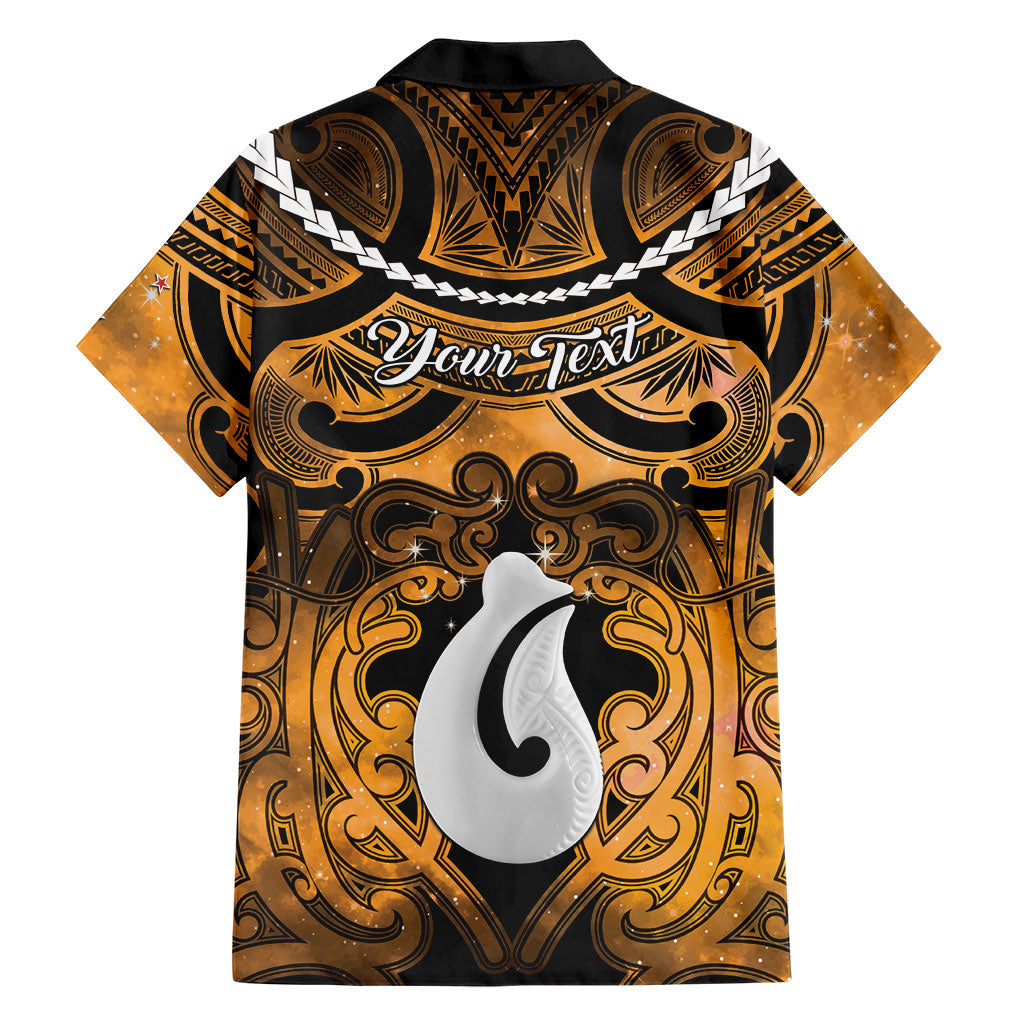 Personalised Maori Matariki Hei Matau Kowhai Family Matching Short Sleeve Bodycon Dress and Hawaiian Shirt Maori Kowhaiwhai Pattern Galaxy LT01 - Polynesian Pride