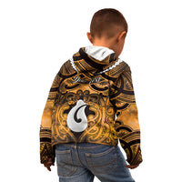 Personalised Maori Matariki Hei Matau Kowhai Kid Hoodie Maori Kowhaiwhai Pattern Galaxy
