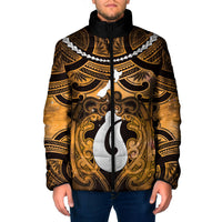 Personalised Maori Matariki Hei Matau Kowhai Padded Jacket Maori Kowhaiwhai Pattern Galaxy