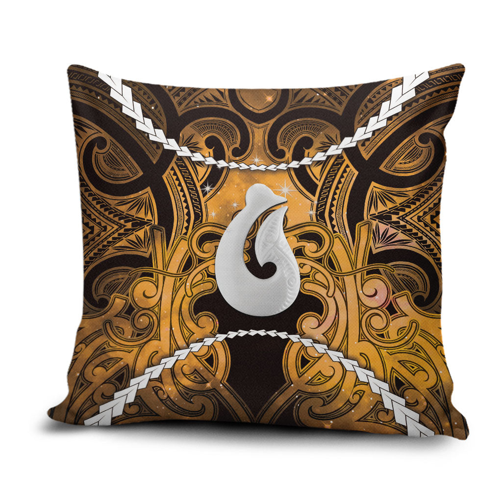 Maori Matariki Hei Matau Kowhai Pillow Cover Maori Kowhaiwhai Pattern Galaxy