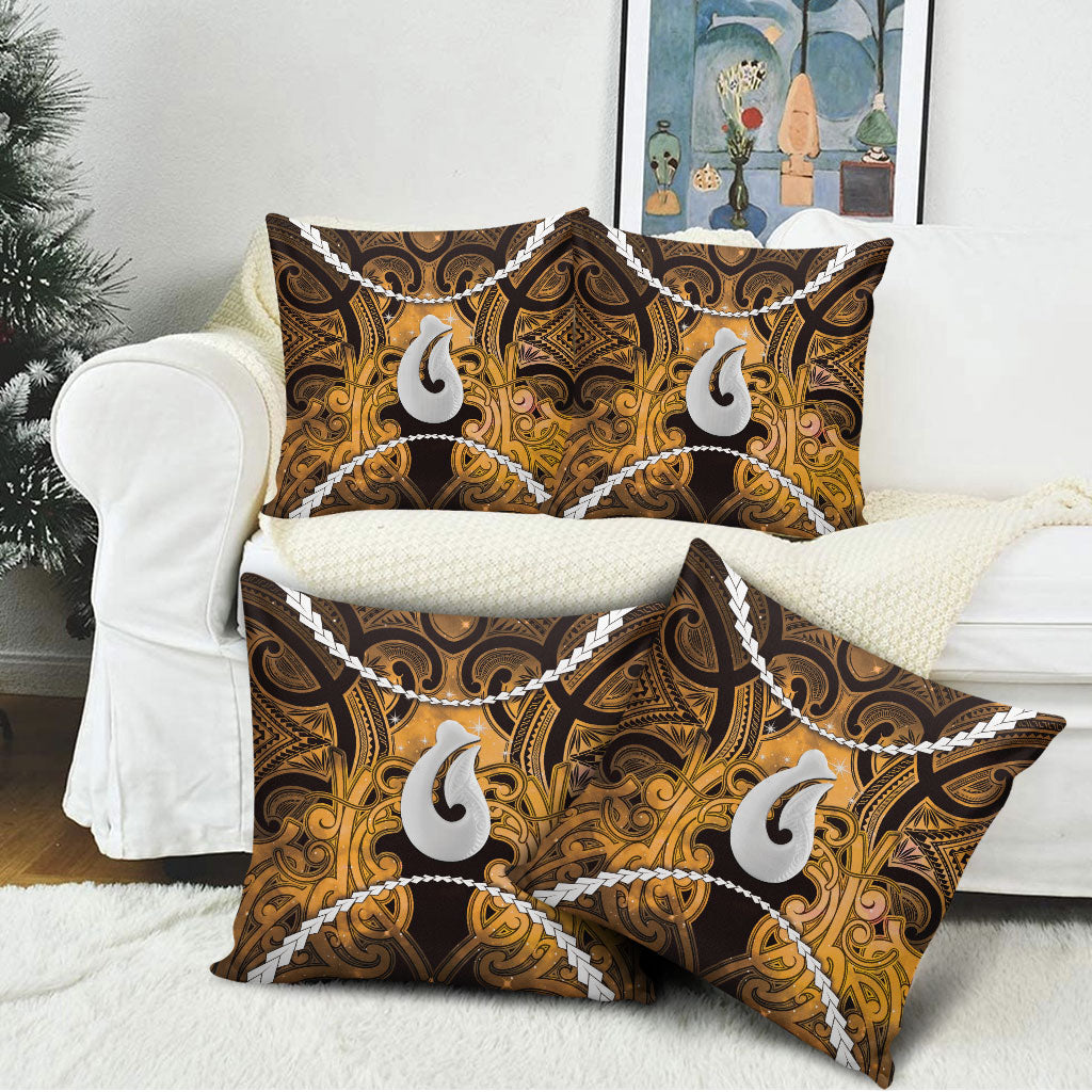 Maori Matariki Hei Matau Kowhai Pillow Cover Maori Kowhaiwhai Pattern Galaxy