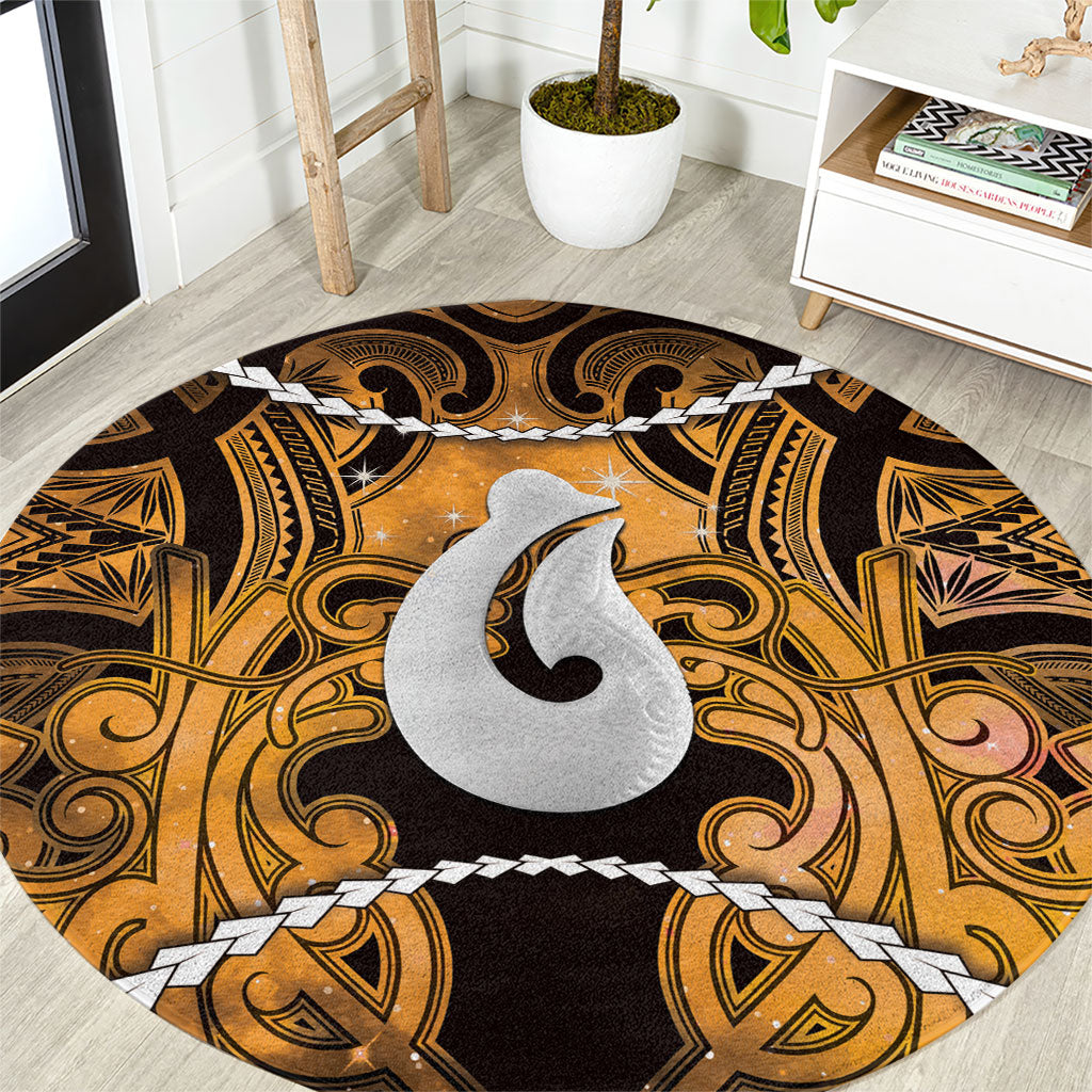 Maori Matariki Hei Matau Kowhai Round Carpet Maori Kowhaiwhai Pattern Galaxy