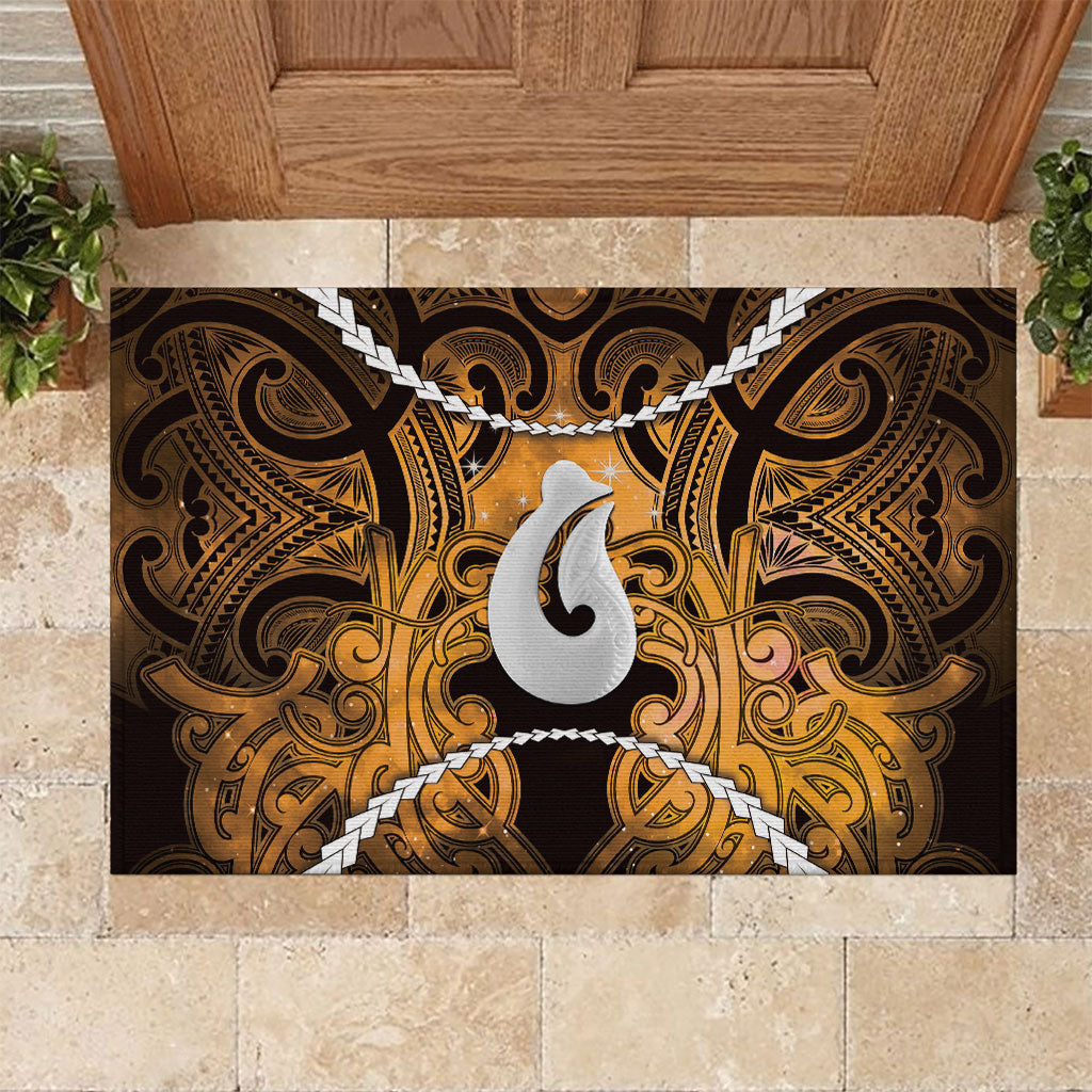 Maori Matariki Hei Matau Kowhai Rubber Doormat Maori Kowhaiwhai Pattern Galaxy