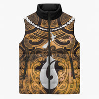 Personalised Maori Matariki Hei Matau Kowhai Sleeveless Puffer Jacket Maori Kowhaiwhai Pattern Galaxy