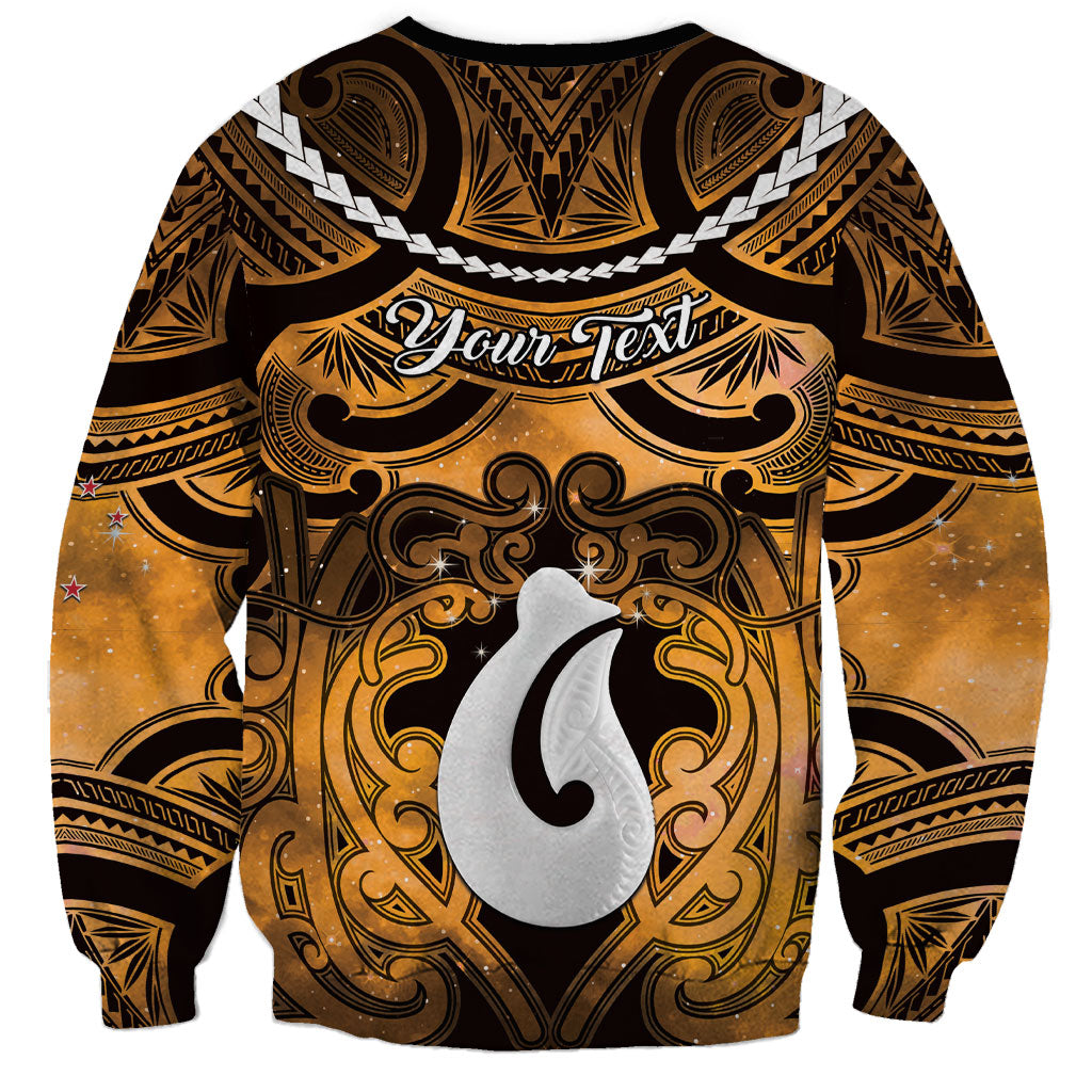 Personalised Maori Matariki Hei Matau Kowhai Sweatshirt Maori Kowhaiwhai Pattern Galaxy