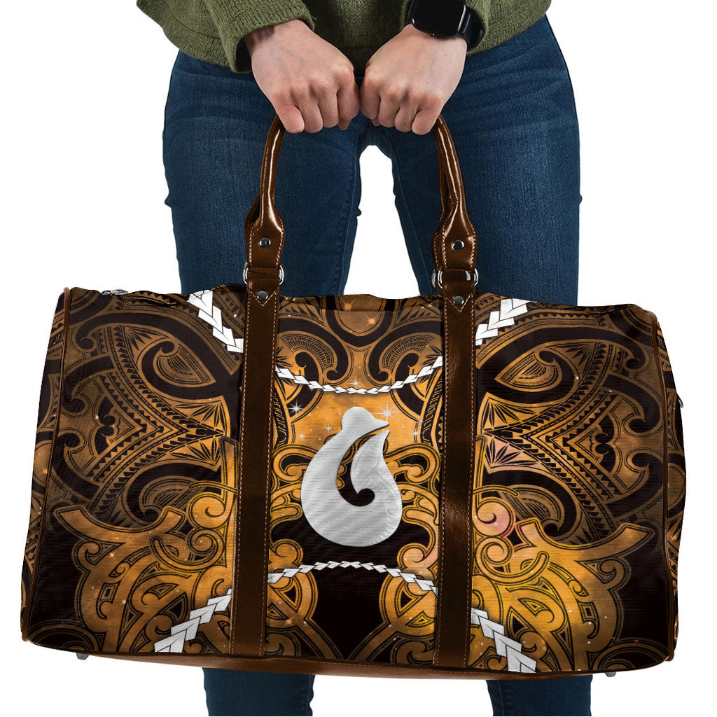 Maori Matariki Hei Matau Kowhai Travel Bag Maori Kowhaiwhai Pattern Galaxy