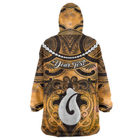Personalised Maori Matariki Hei Matau Kowhai Wearable Blanket Hoodie Maori Kowhaiwhai Pattern Galaxy