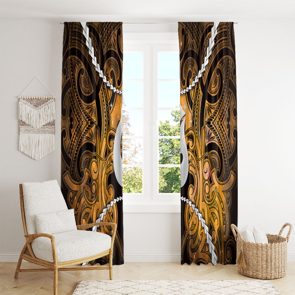 Maori Matariki Hei Matau Kowhai Window Curtain Maori Kowhaiwhai Pattern Galaxy