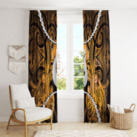Maori Matariki Hei Matau Kowhai Window Curtain Maori Kowhaiwhai Pattern Galaxy