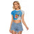 Custom Fiji Rugby Raglan Cropped T Shirt Come On Fijian Tapa Pattern LT01 Female Blue - Polynesian Pride