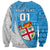 Custom Fiji Rugby Sweatshirt Come On Fijian Tapa Pattern LT01 - Polynesian Pride