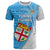 Custom Fiji Rugby T Shirt Come On Fijian Tapa Pattern LT01 Blue - Polynesian Pride