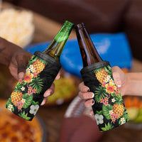 Hawaii Pineapple Tropical 4 in 1 Can Cooler Tumbler Colorful Hibiscus Plumeria