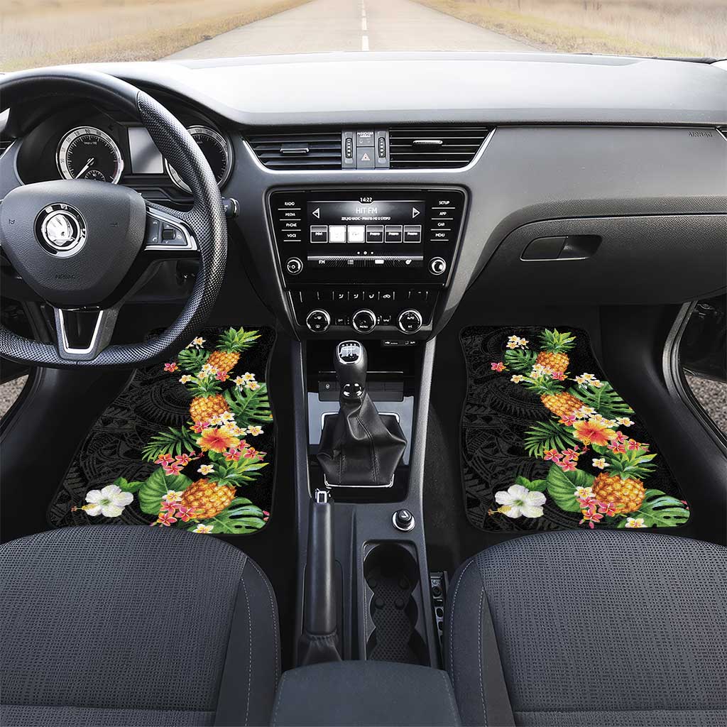 Hawaii Pineapple Tropical Car Mats Colorful Hibiscus Plumeria