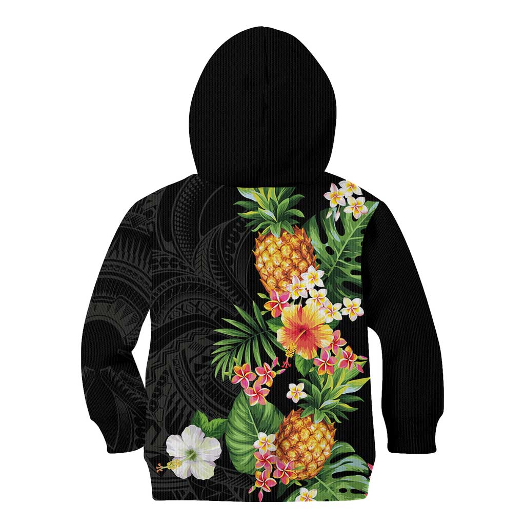 Hawaii Pineapple Tropical Kid Hoodie Colorful Hibiscus Plumeria