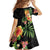 Hawaii Pineapple Tropical Kid Short Sleeve Dress Colorful Hibiscus Plumeria