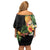 Hawaii Pineapple Tropical Off Shoulder Short Dress Colorful Hibiscus Plumeria