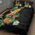 Hawaii Pineapple Tropical Quilt Bed Set Colorful Hibiscus Plumeria