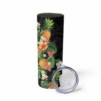 Hawaii Pineapple Tropical Skinny Tumbler Colorful Hibiscus Plumeria