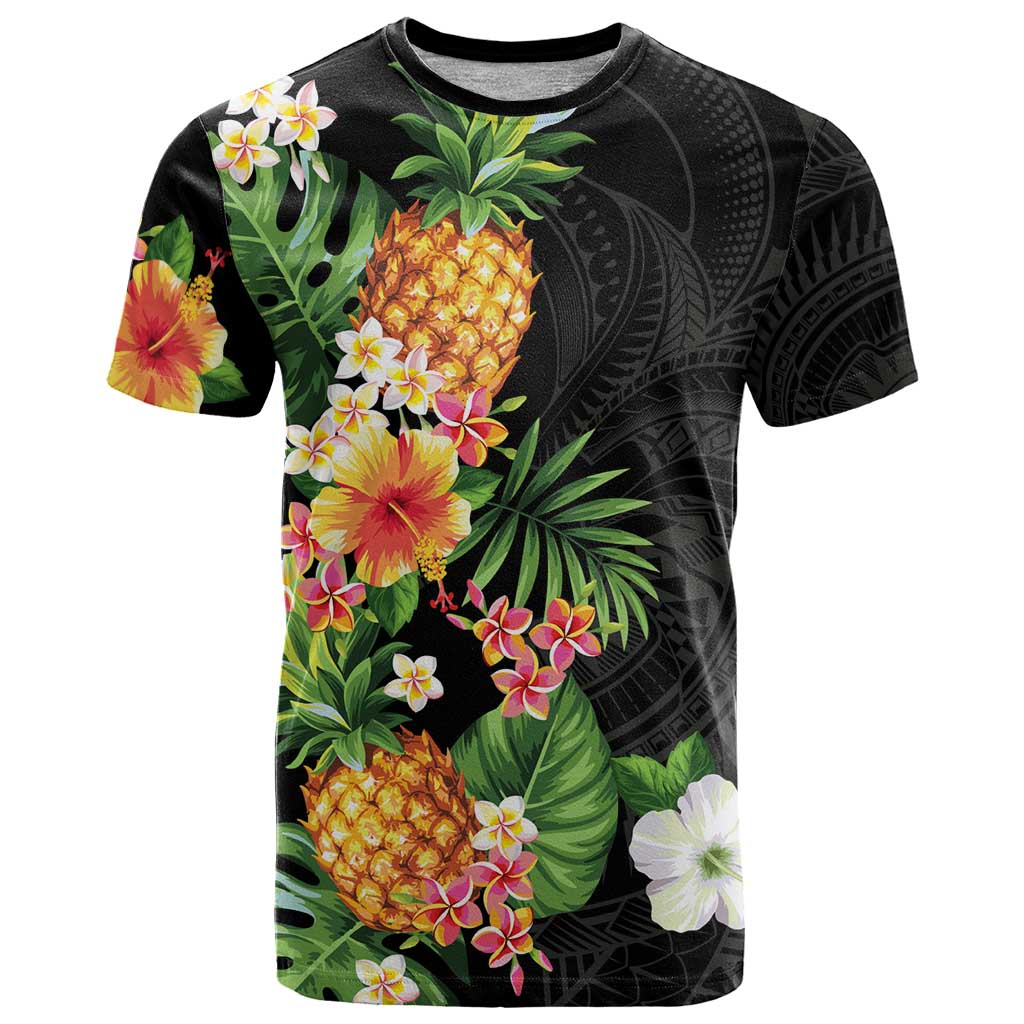 Hawaii Pineapple Tropical T Shirt Colorful Hibiscus Plumeria