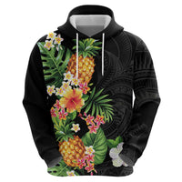 Hawaii Pineapple Tropical Zip Hoodie Colorful Hibiscus Plumeria