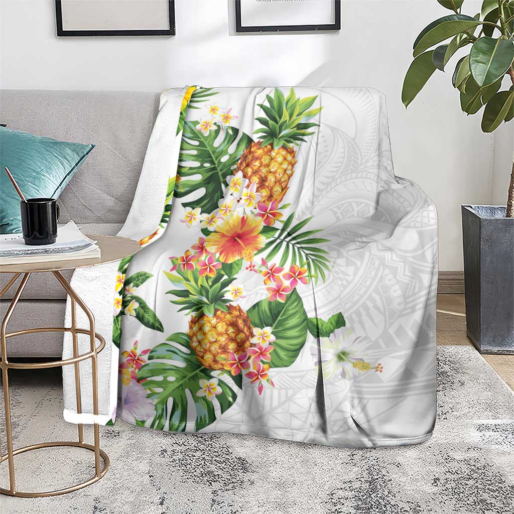 Hawaii Pineapple Tropical Blanket Luminous Hibiscus Plumeria