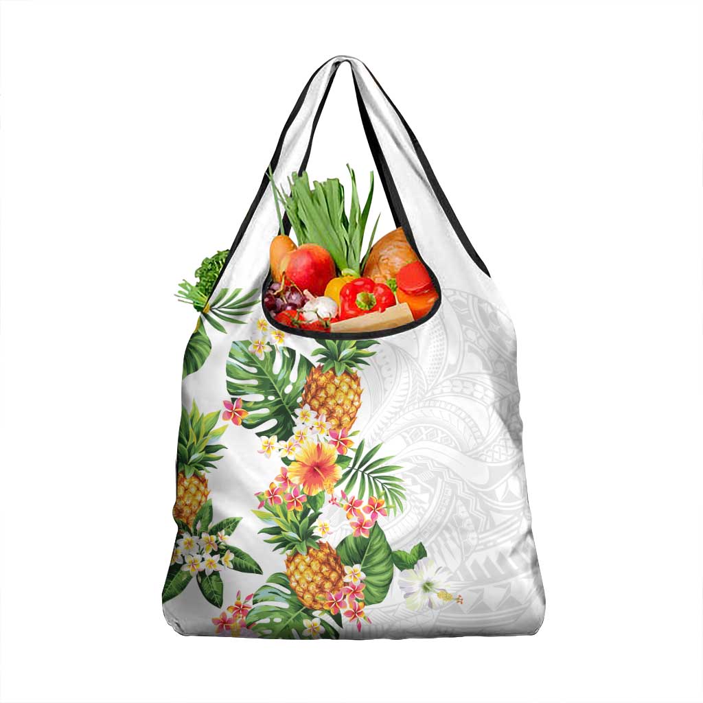 Hawaii Pineapple Tropical Grocery Bag Luminous Hibiscus Plumeria