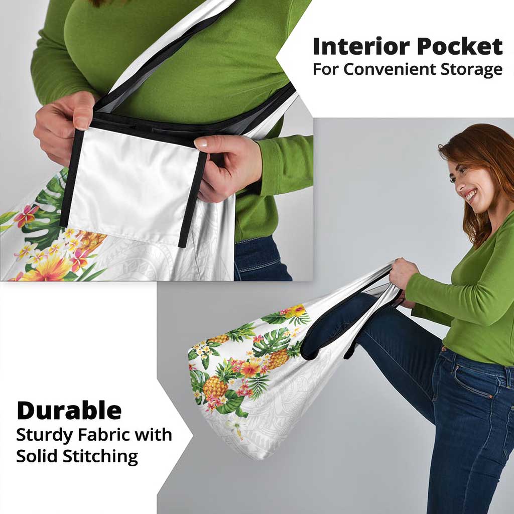 Hawaii Pineapple Tropical Grocery Bag Luminous Hibiscus Plumeria