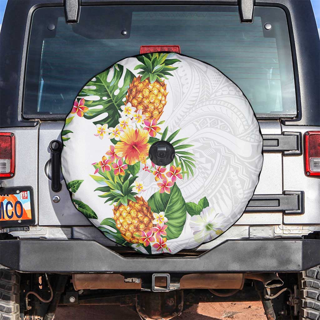 Hawaii Pineapple Tropical Spare Tire Cover Luminous Hibiscus Plumeria