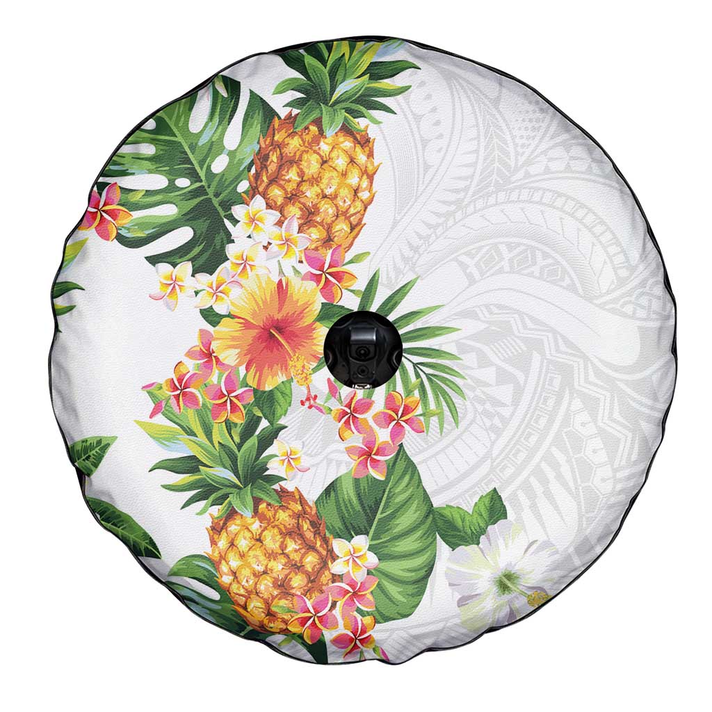 Hawaii Pineapple Tropical Spare Tire Cover Luminous Hibiscus Plumeria