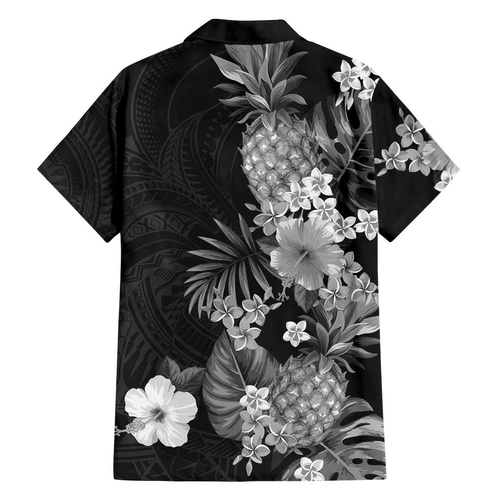 Hawaii Pineapple Tropical Family Matching Long Sleeve Bodycon Dress and Hawaiian Shirt Neutral Hibiscus Plumeria LT01 - Polynesian Pride