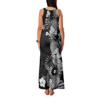 Hawaii Pineapple Tropical Family Matching Tank Maxi Dress and Hawaiian Shirt Neutral Hibiscus Plumeria