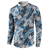Ninamu Tahiti Tiare Monstera Button Sweatshirt Polynesian Pattern Curve Style - Polynesian Pride