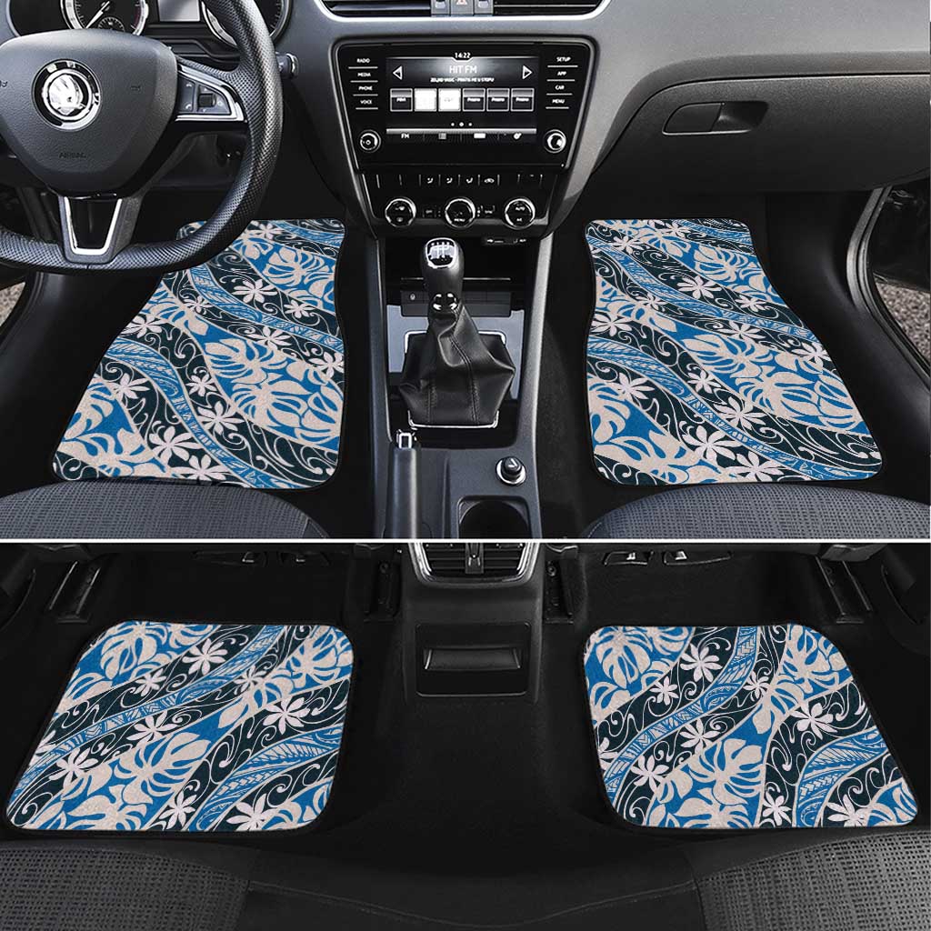 Ninamu Tahiti Tiare Monstera Car Mats Polynesian Pattern Curve Style - Polynesian Pride