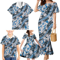 Ninamu Tahiti Tiare Monstera Family Matching Mermaid Dress and Hawaiian Shirt Polynesian Pattern Curve Style - Polynesian Pride