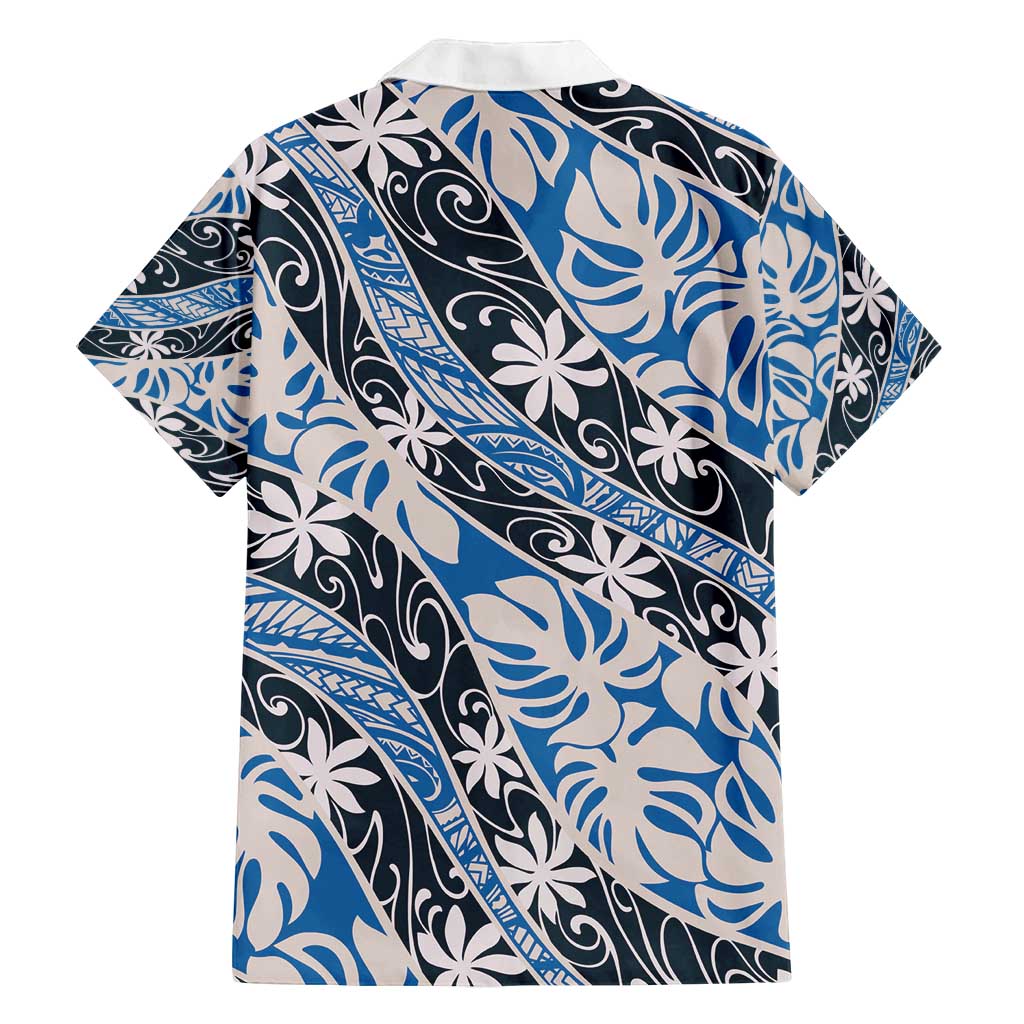 Ninamu Tahiti Tiare Monstera Family Matching Off Shoulder Short Dress and Hawaiian Shirt Polynesian Pattern Curve Style - Polynesian Pride