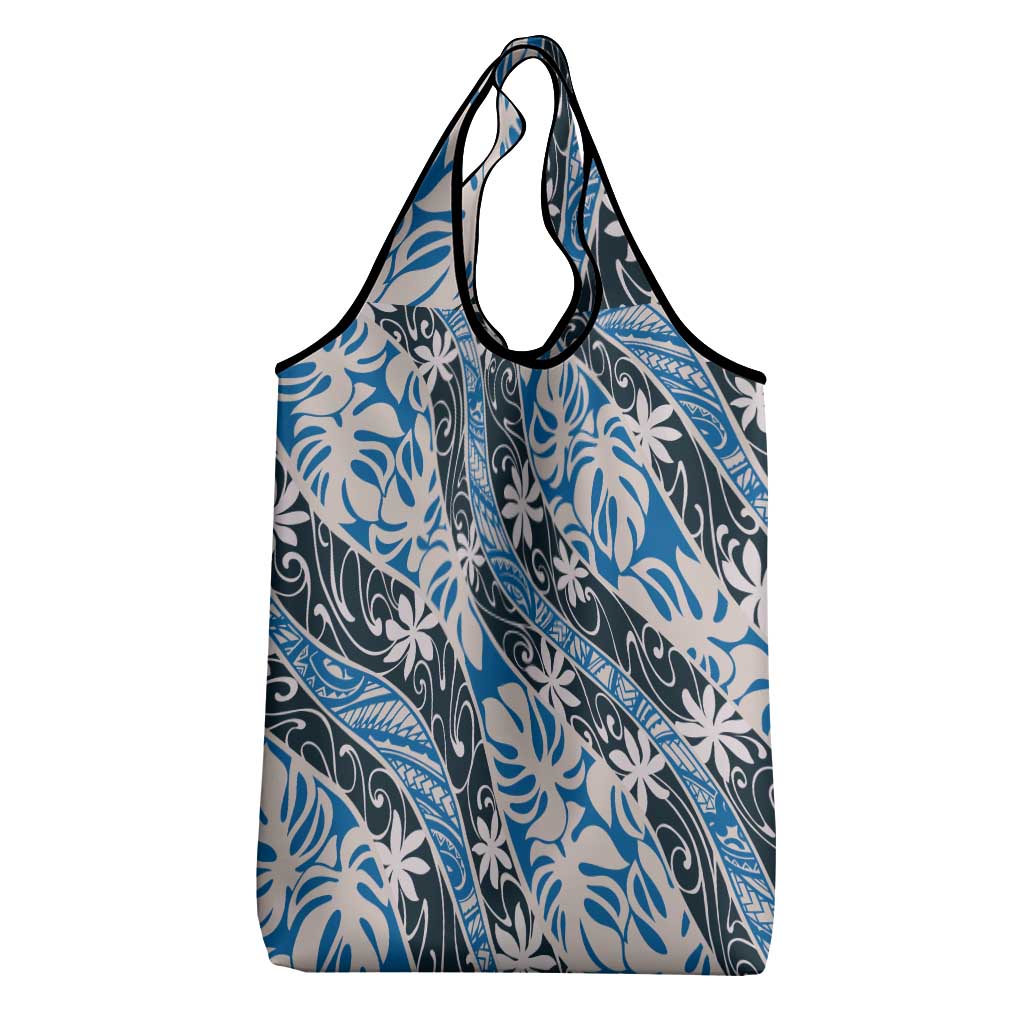 Ninamu Tahiti Tiare Monstera Grocery Bag Polynesian Pattern Curve Style - Polynesian Pride