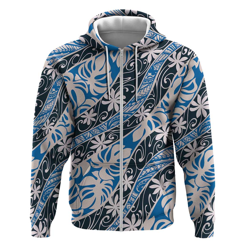 Ninamu Tahiti Tiare Monstera Hoodie Polynesian Pattern Curve Style - Polynesian Pride