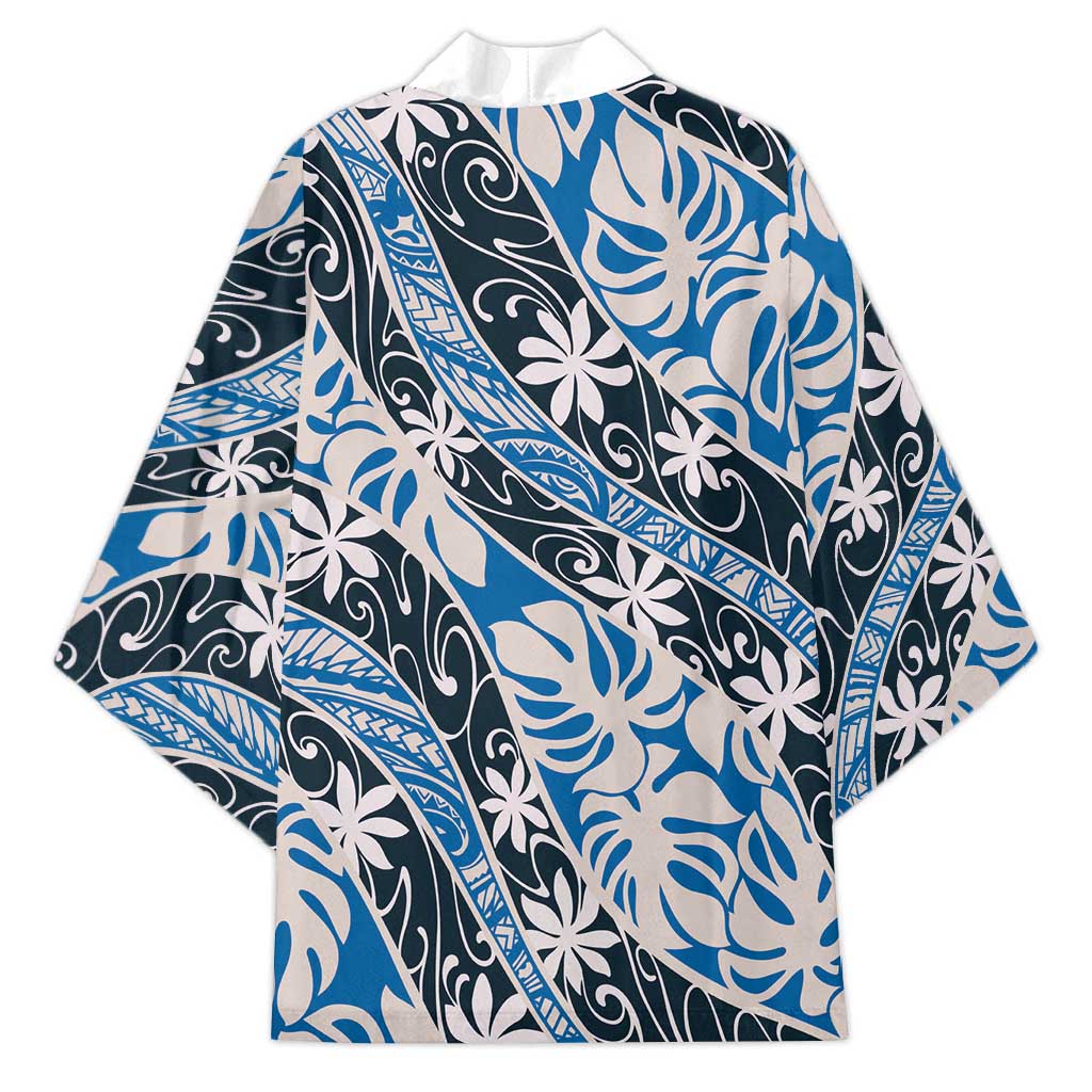 Ninamu Tahiti Tiare Monstera Kimono Polynesian Pattern Curve Style - Polynesian Pride
