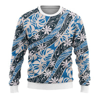 Ninamu Tahiti Tiare Monstera Ugly Christmas Sweater Polynesian Pattern Curve Style - Polynesian Pride