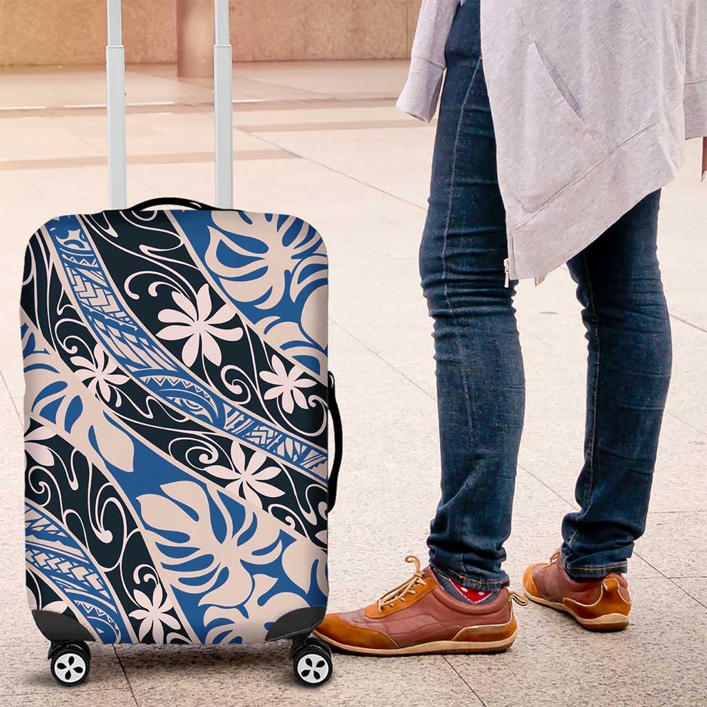 Ninamu Tahiti Tiare Monstera Luggage Cover Polynesian Pattern Curve Style - Polynesian Pride