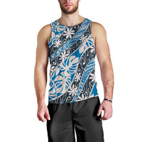 Ninamu Tahiti Tiare Monstera Men Tank Top Polynesian Pattern Curve Style - Polynesian Pride