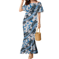 Ninamu Tahiti Tiare Monstera Mermaid Dress Polynesian Pattern Curve Style - Polynesian Pride