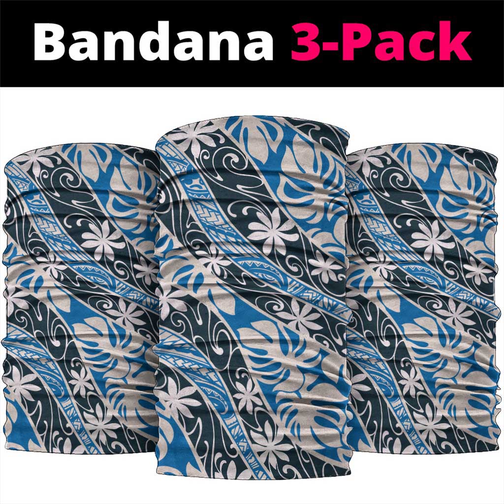 Ninamu Tahiti Tiare Monstera Neck Gaiter Polynesian Pattern Curve Style - Polynesian Pride