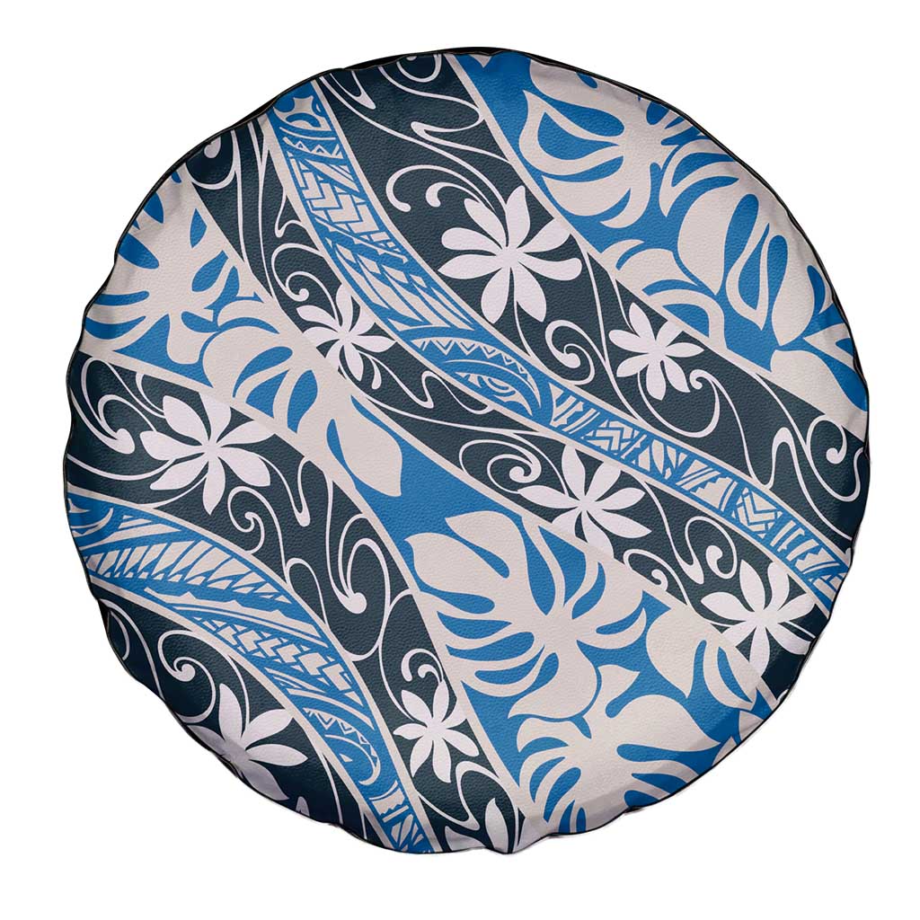 Ninamu Tahiti Tiare Monstera Spare Tire Cover Polynesian Pattern Curve Style - Polynesian Pride